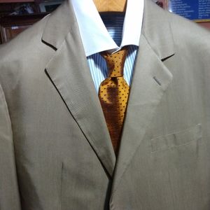 Belvest Tan Men's Pure Silk 3Btn/1Vents Suit Size 42L